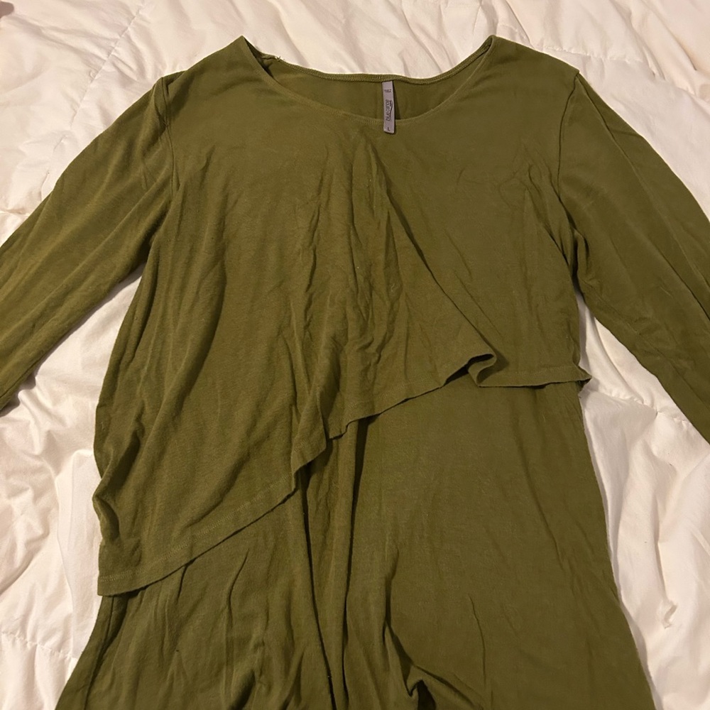 Olive Green Asymmetrical Top